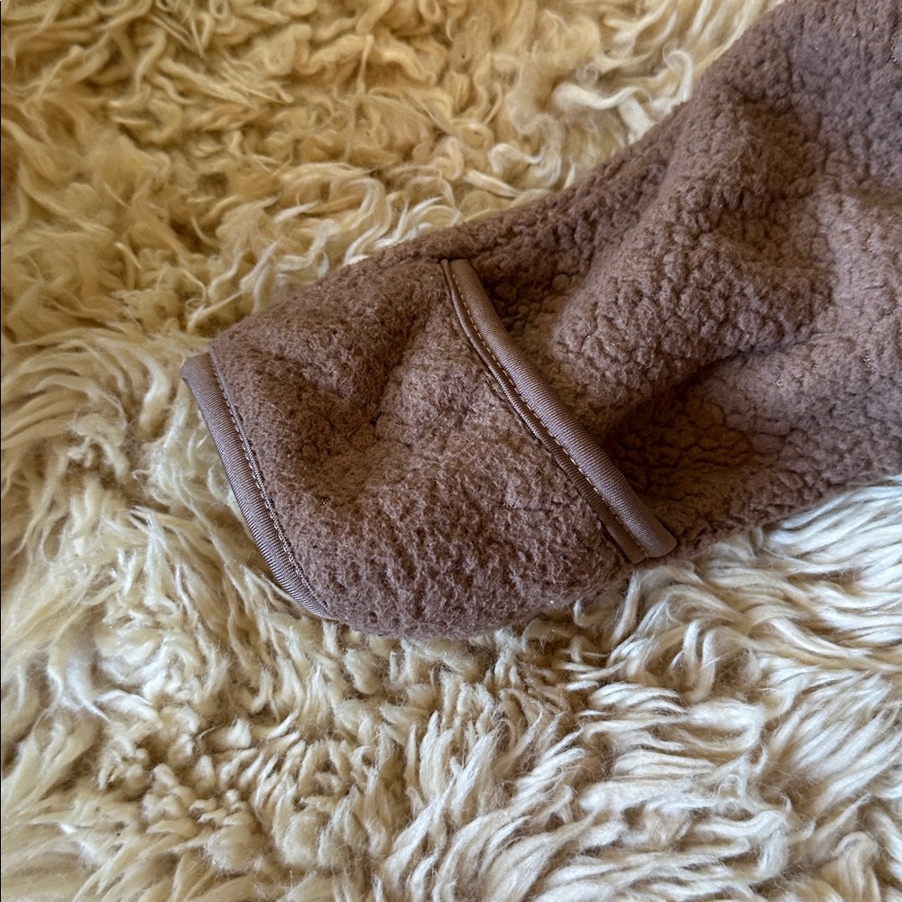 Cozy Brown Fleece Baby One Piece - Picture 3 of 4
